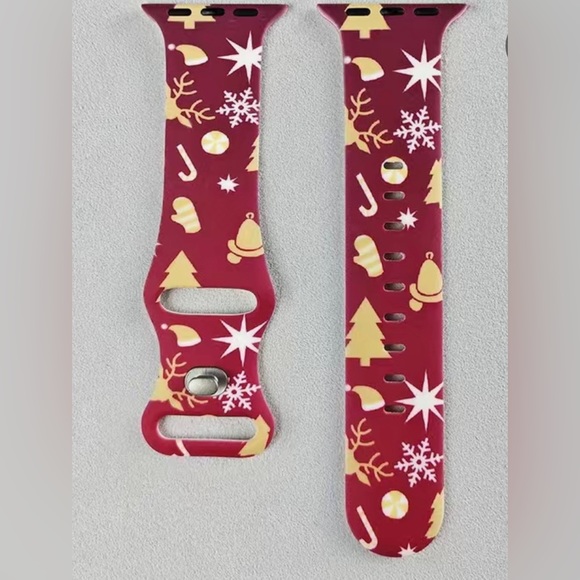 NEW CHRISTMAS WATCHBAND COMPATIBILITY APPLE WATCH 38,40,41 mm BAND SILICONE - Picture 3 of 3